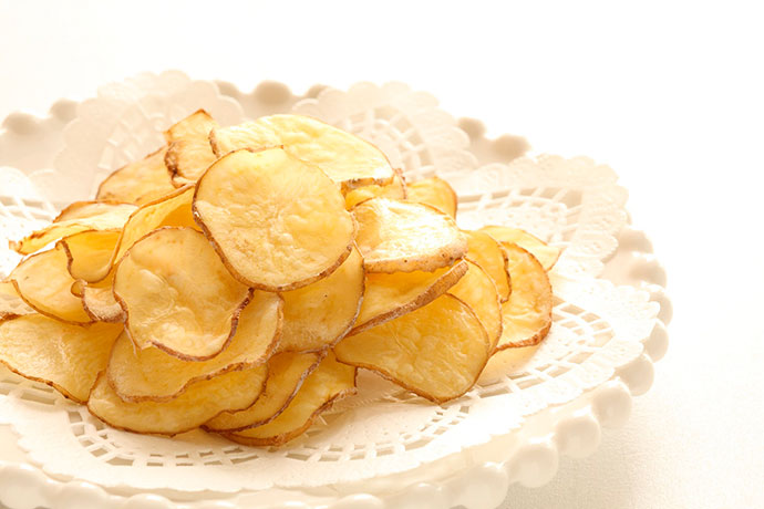 Batata chips de microondas