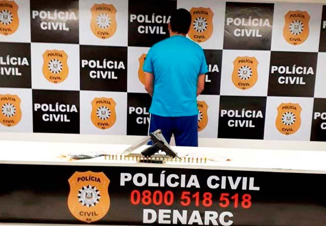 Homem preso com arma de fogo em Gravataí 1 polgrav
