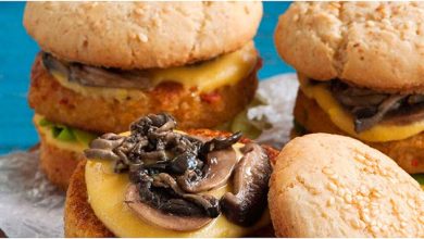 hamburguer de vegetais e pao sem gluten