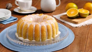 Bolo de laranja com calda de fondant 3 Bolo de laranja com calda de fondan