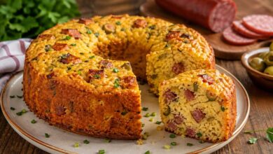 Bolo de Fuba com Linguica